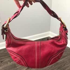 Raspberry Leather Coach Purse